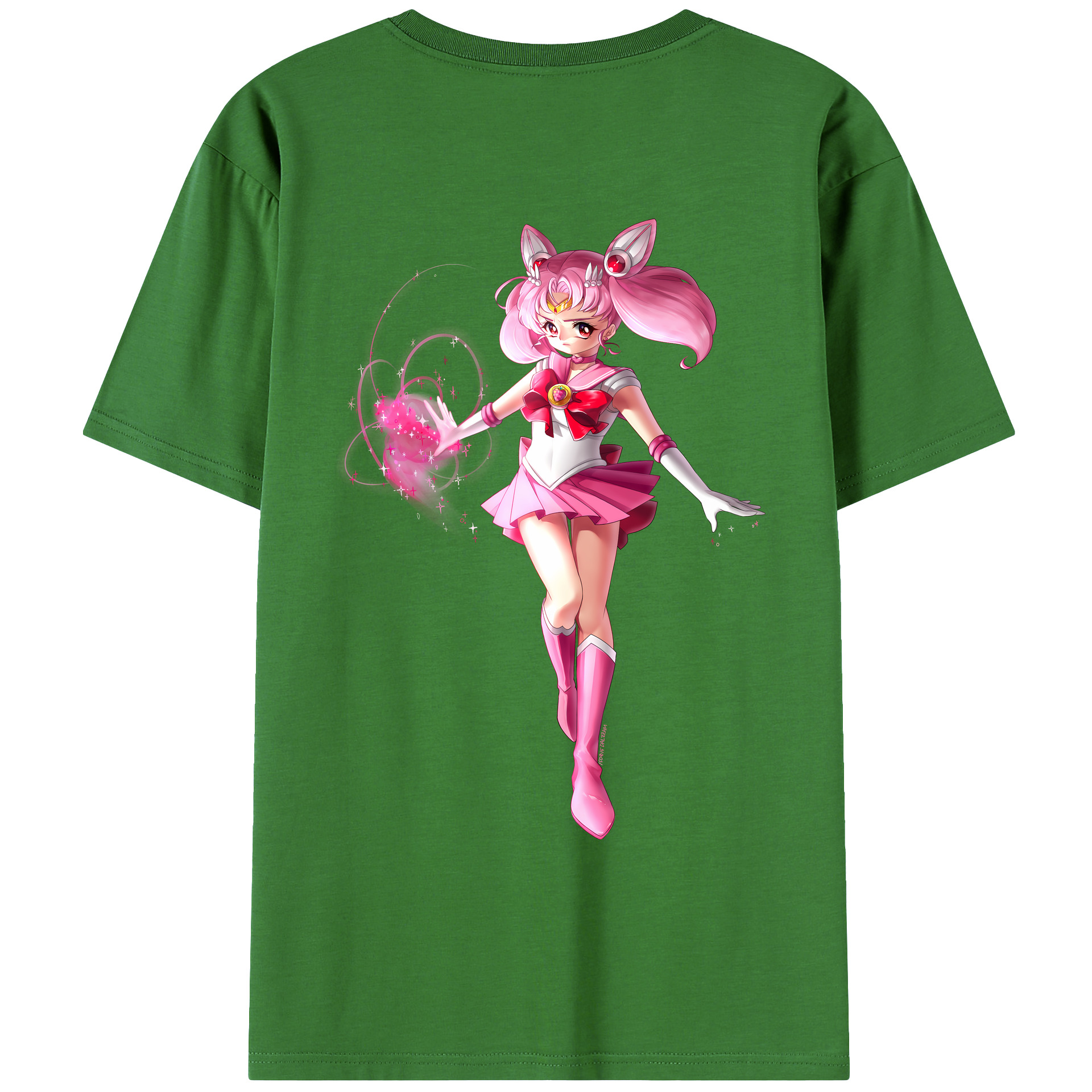 （画像用） 美少女戦士セーラームーン ちびうさ Sailor Moon Chibiusa Tsukino Usagi Small Lady Serenity レディース半袖Tシャツ(バックプリント)
